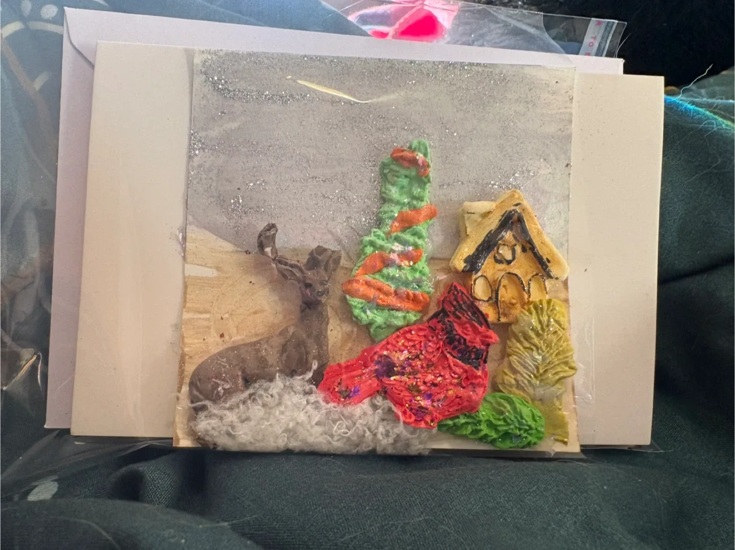 Handmade 3D Art Card - blank, with envelope image indicator(8)