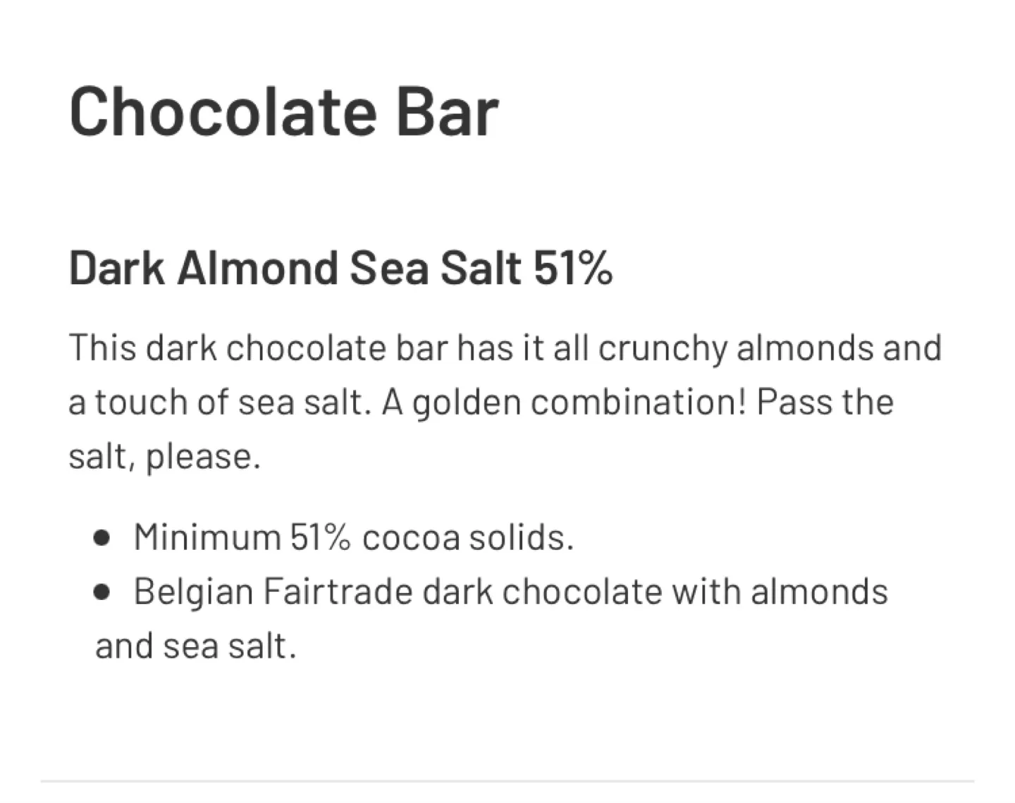 Tony’s Chocolate- Large Bar: 51% Dark+Almonds+Sea Salt image indicator(3)