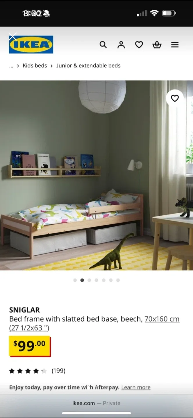 IKEA UNDERLIG Foam Mattress & SNIGLAR Bed Frame image indicator(2)