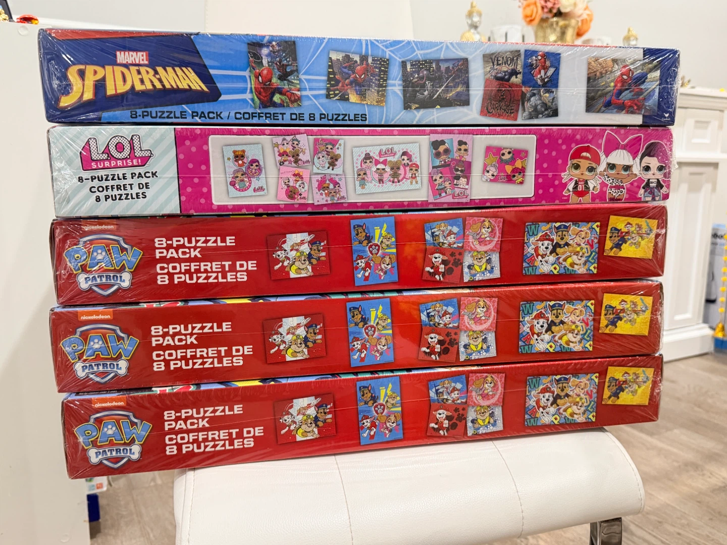 Holiday Gift-Paw Patrol, LOL Surprise, Spider-Man 8-Puzzle Pack