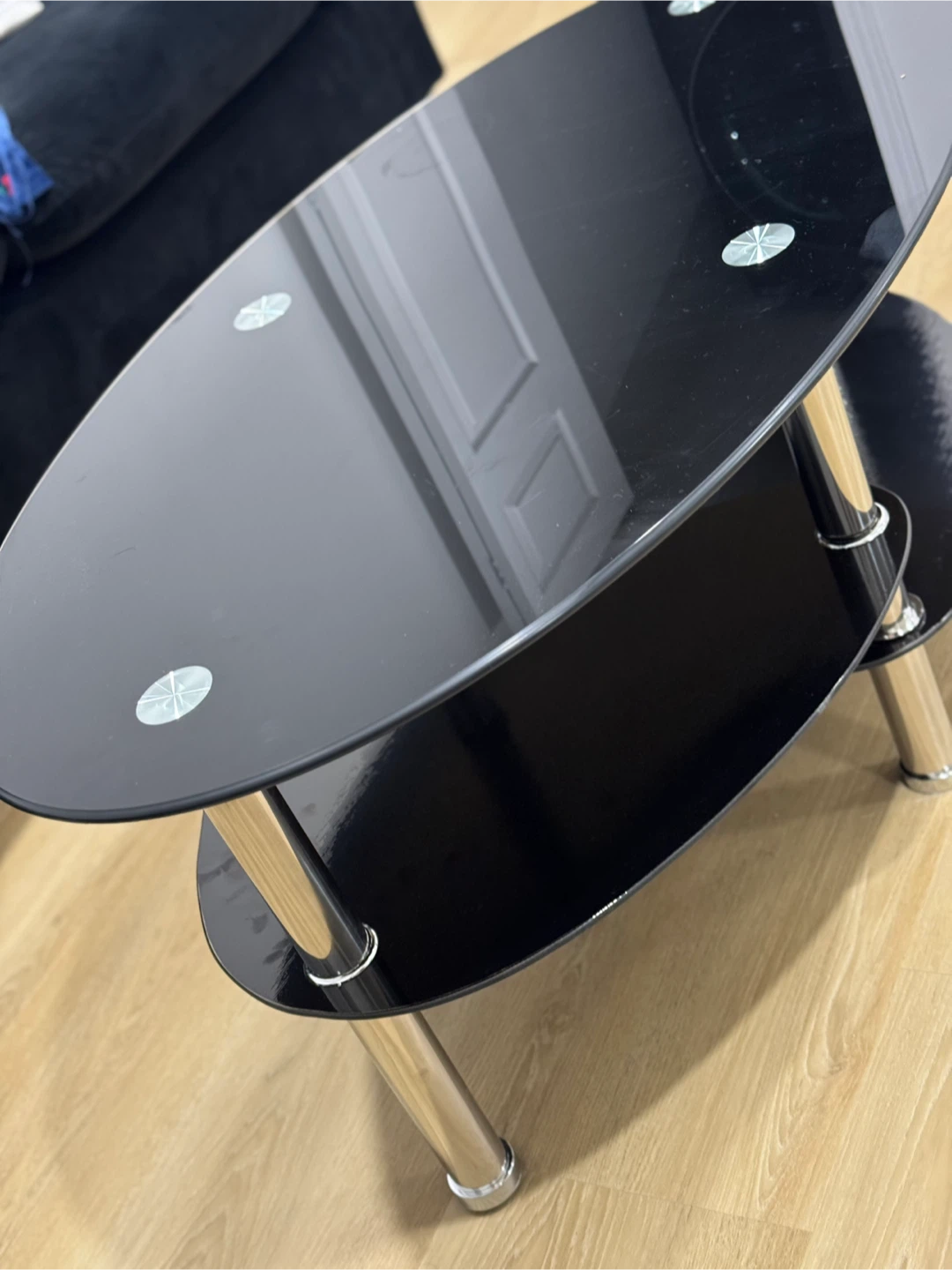 Black Glass Coffee Table - photo 2