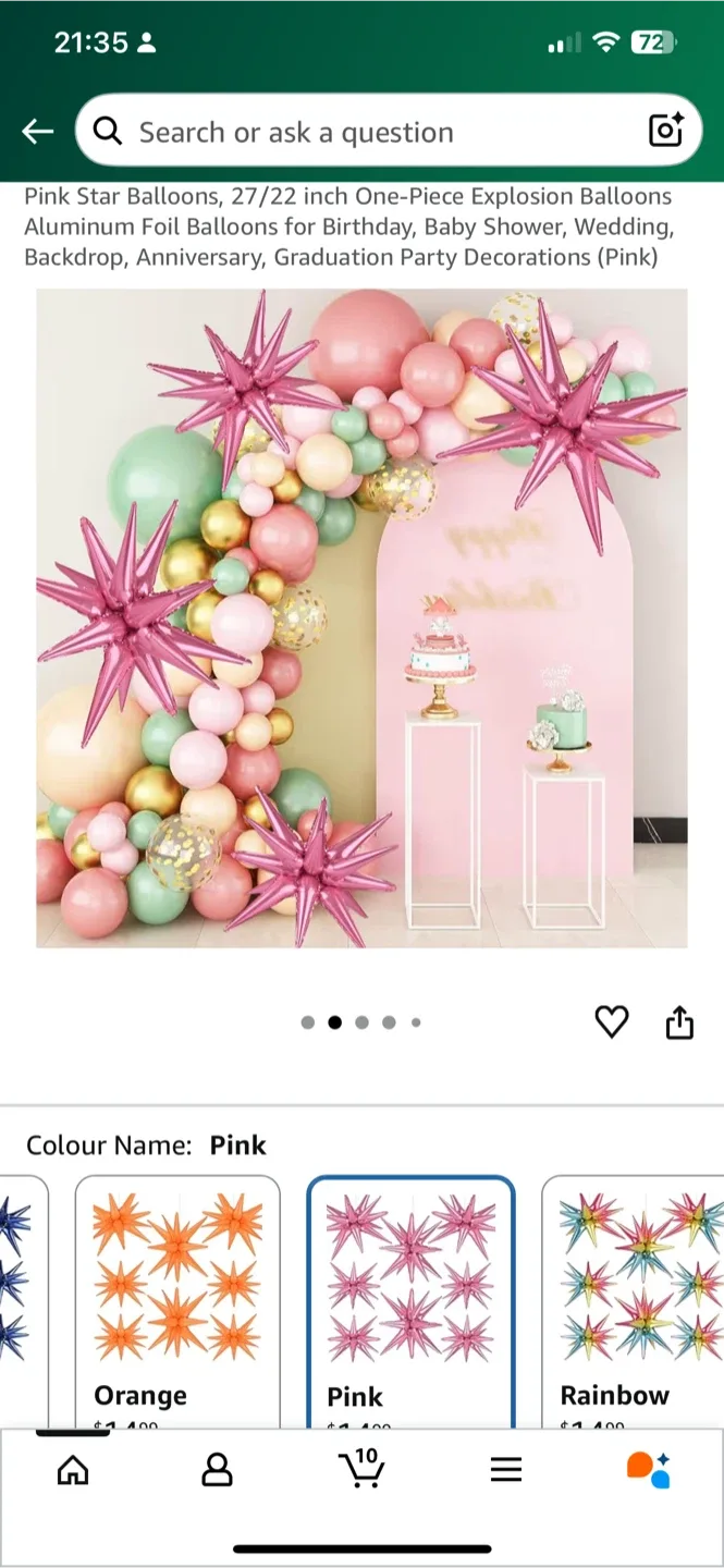 Pink Star Balloons image indicator(2)