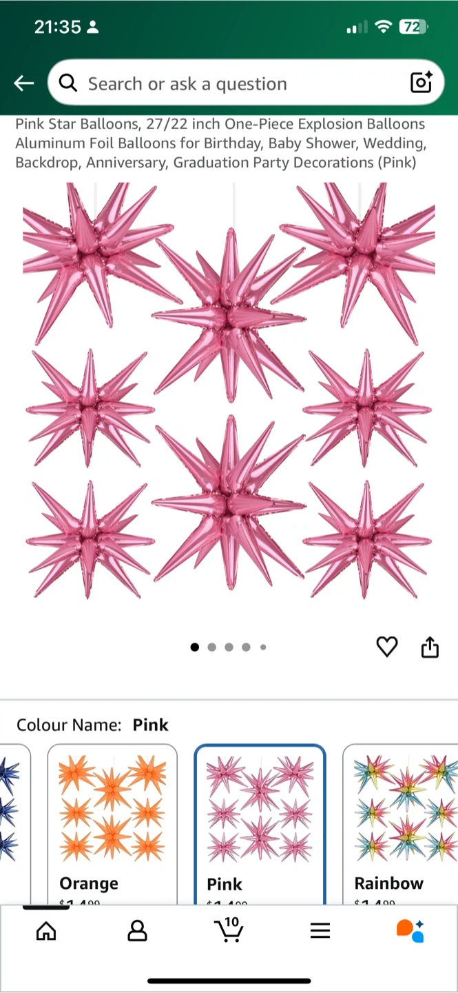 Pink Star Balloons