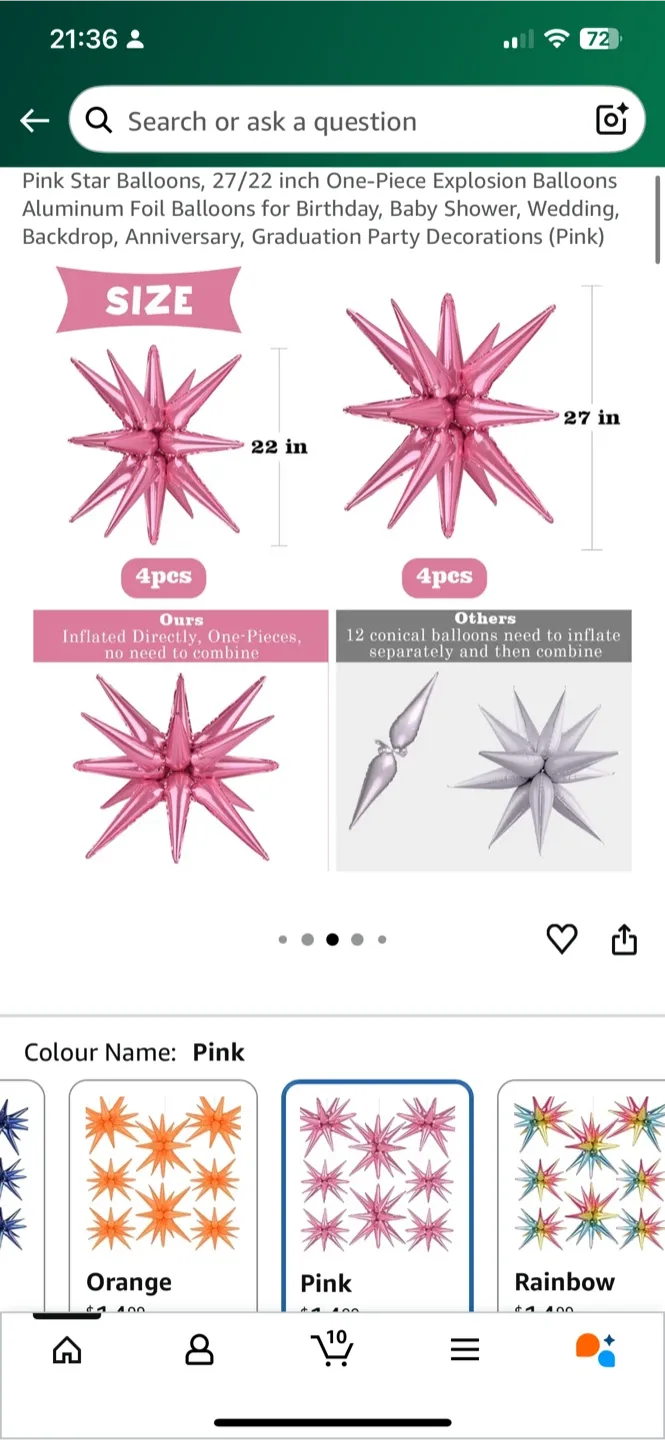 Pink Star Balloons image indicator(3)