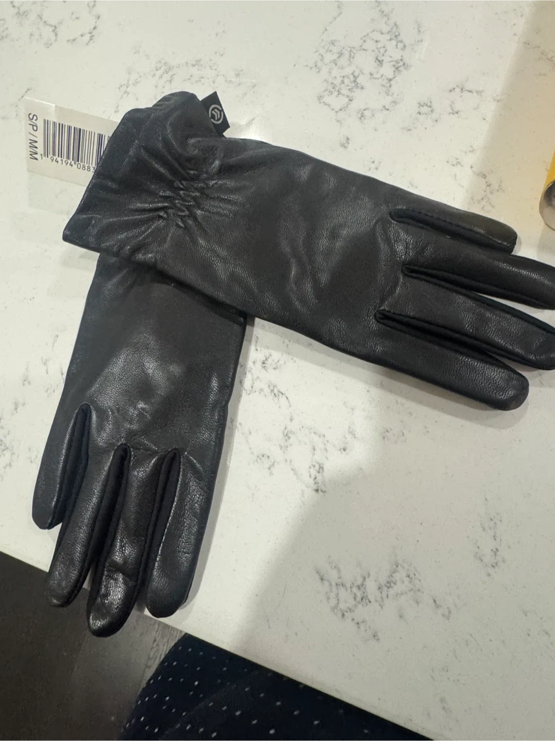 Black Leather Gloves - Size S/P M/M thumbnail