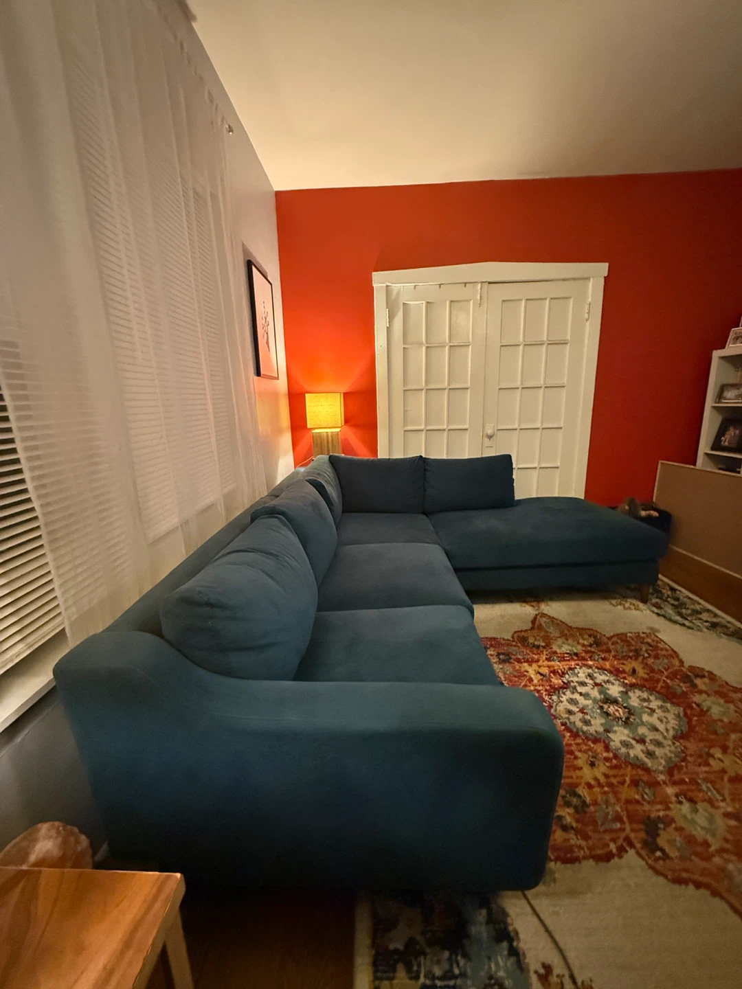 Modern Blue Sectional Sofa With Chaise – Great Condition - photo 3