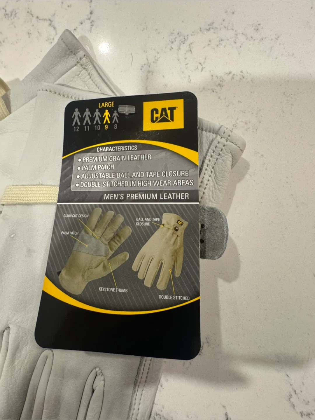 CAT Men's Premium Leather Work Gloves - Large image indicator(2)