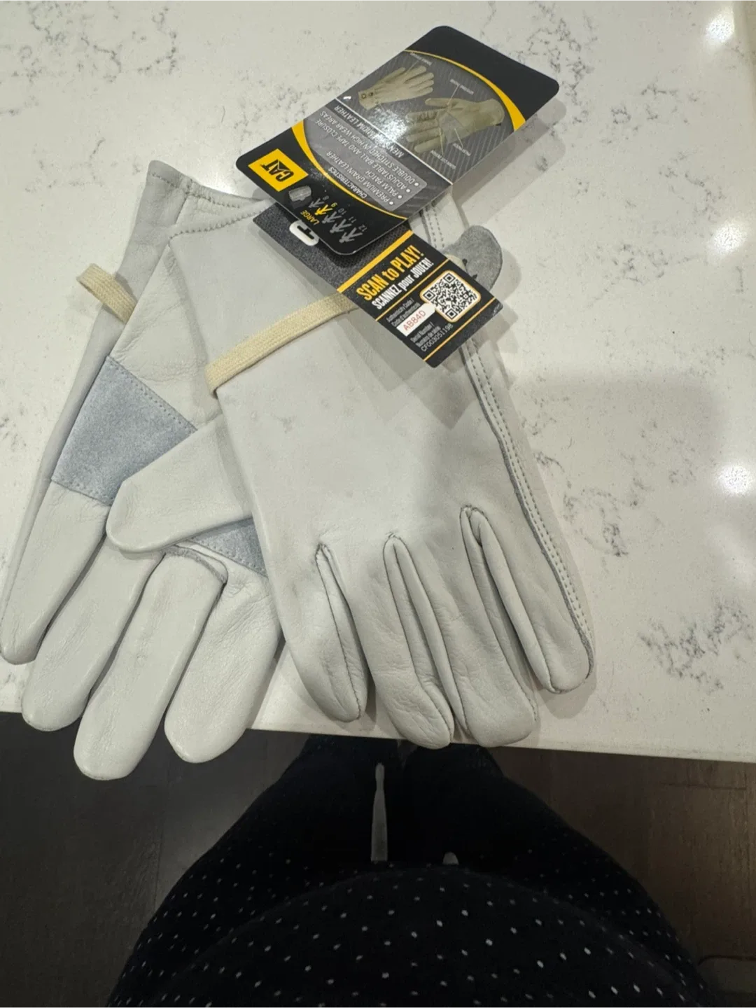 CAT Men's Premium Leather Work Gloves - Large thumbnail