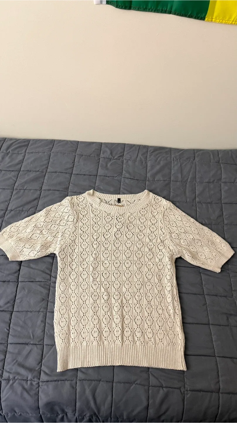 Cream Knit Top