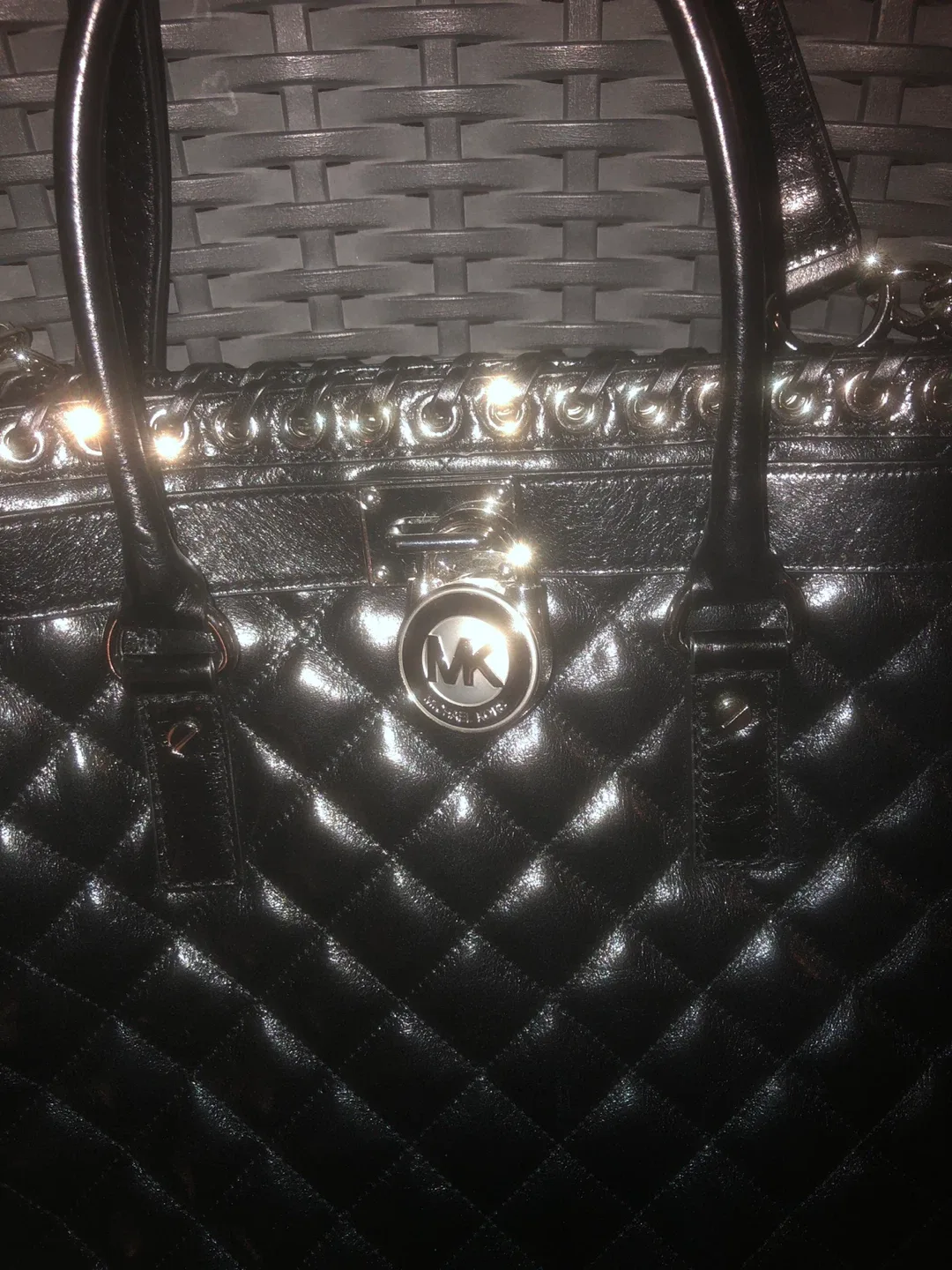 Michael Kors Black Quilted Tote Bag image indicator(3)