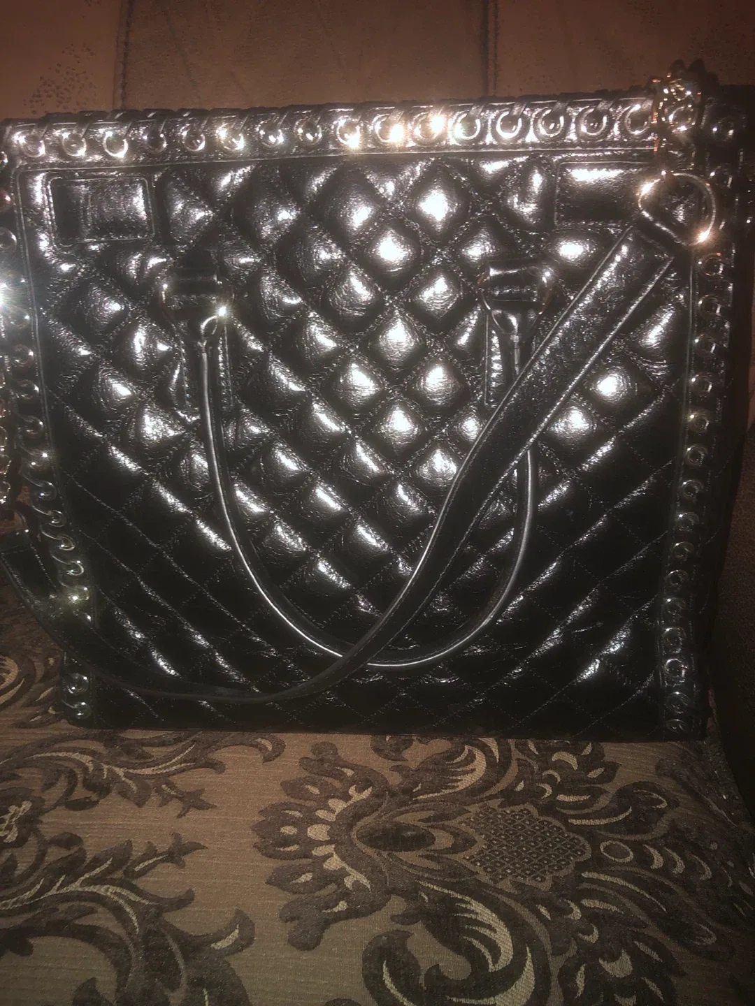 Michael Kors Black Quilted Tote Bag image indicator(5)
