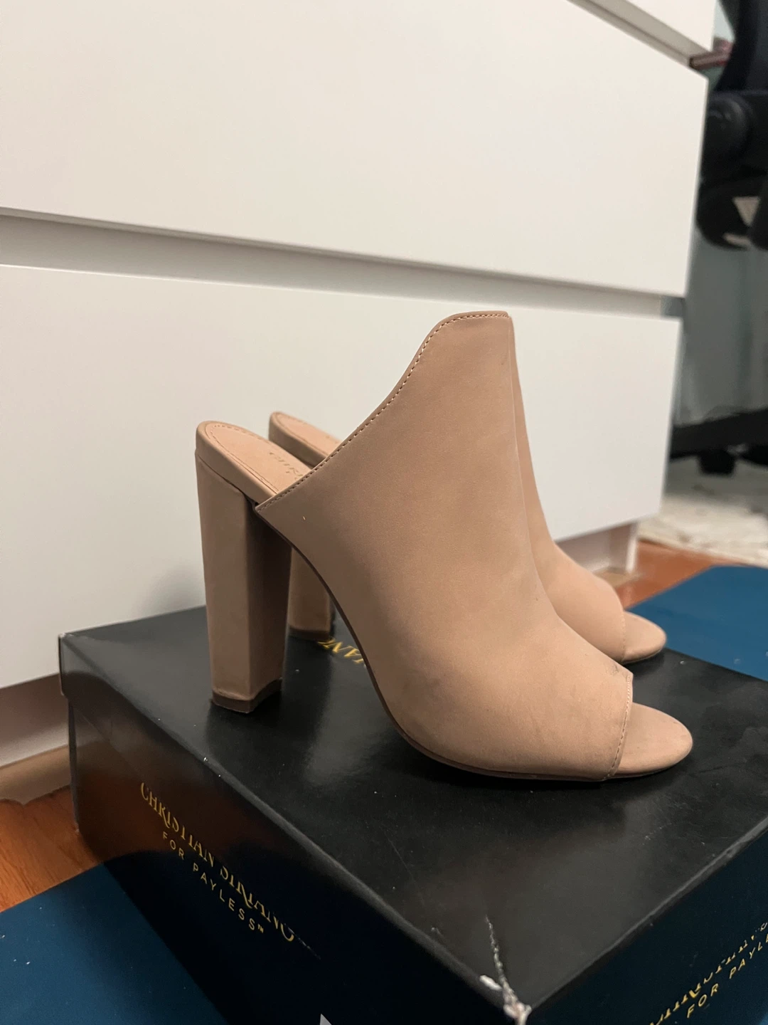 Christian Siriano Nude Heeled Mules Size 5.5