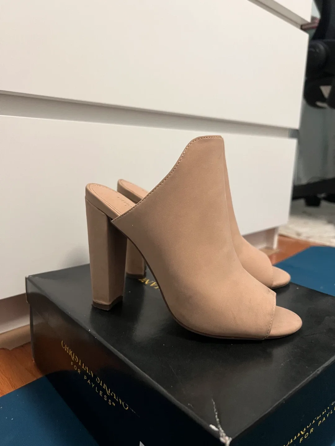 Christian Siriano Nude Heeled Mules Size 5.5