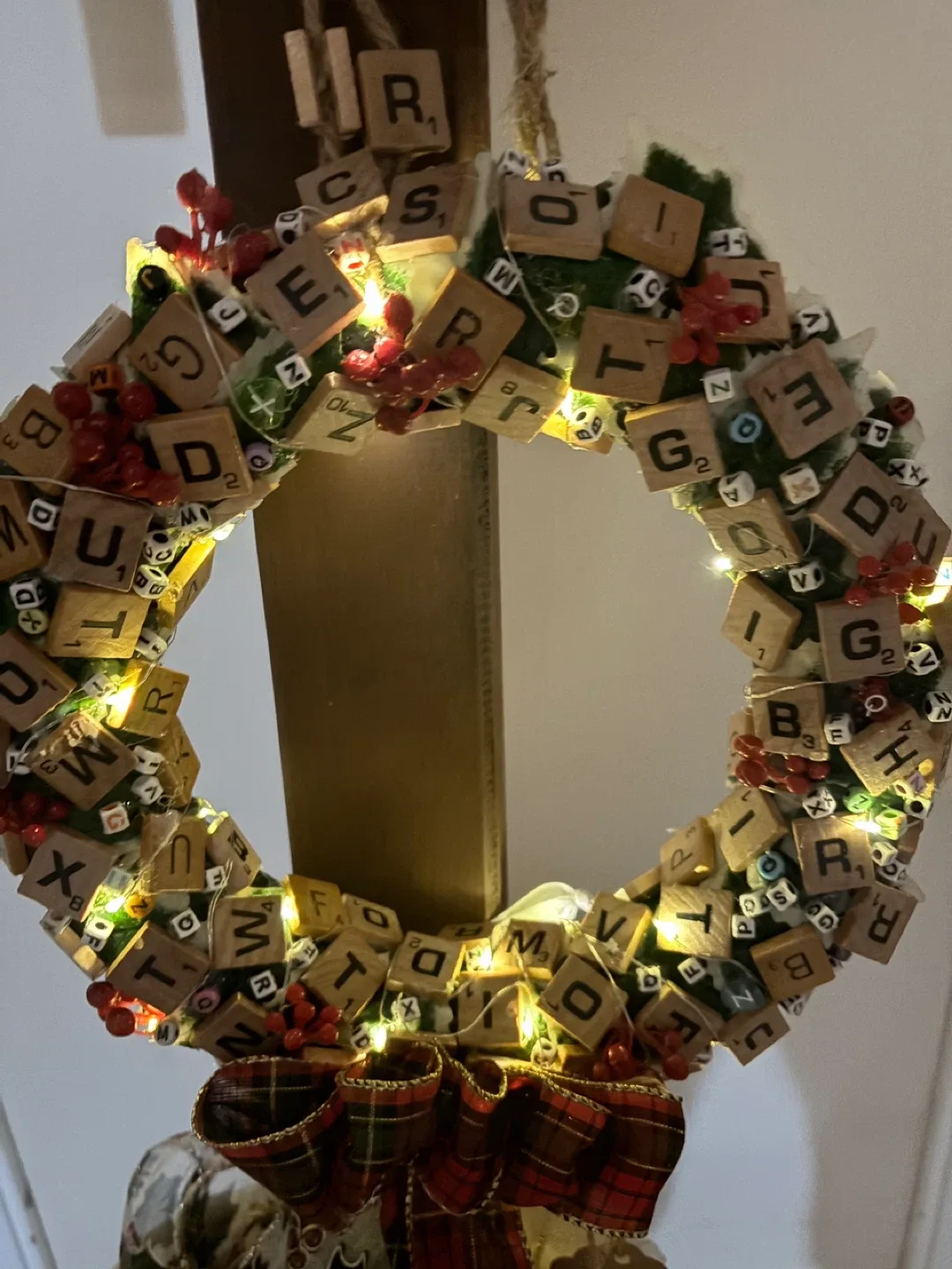 Scrabble handmade Tile Wreath image indicator(3)