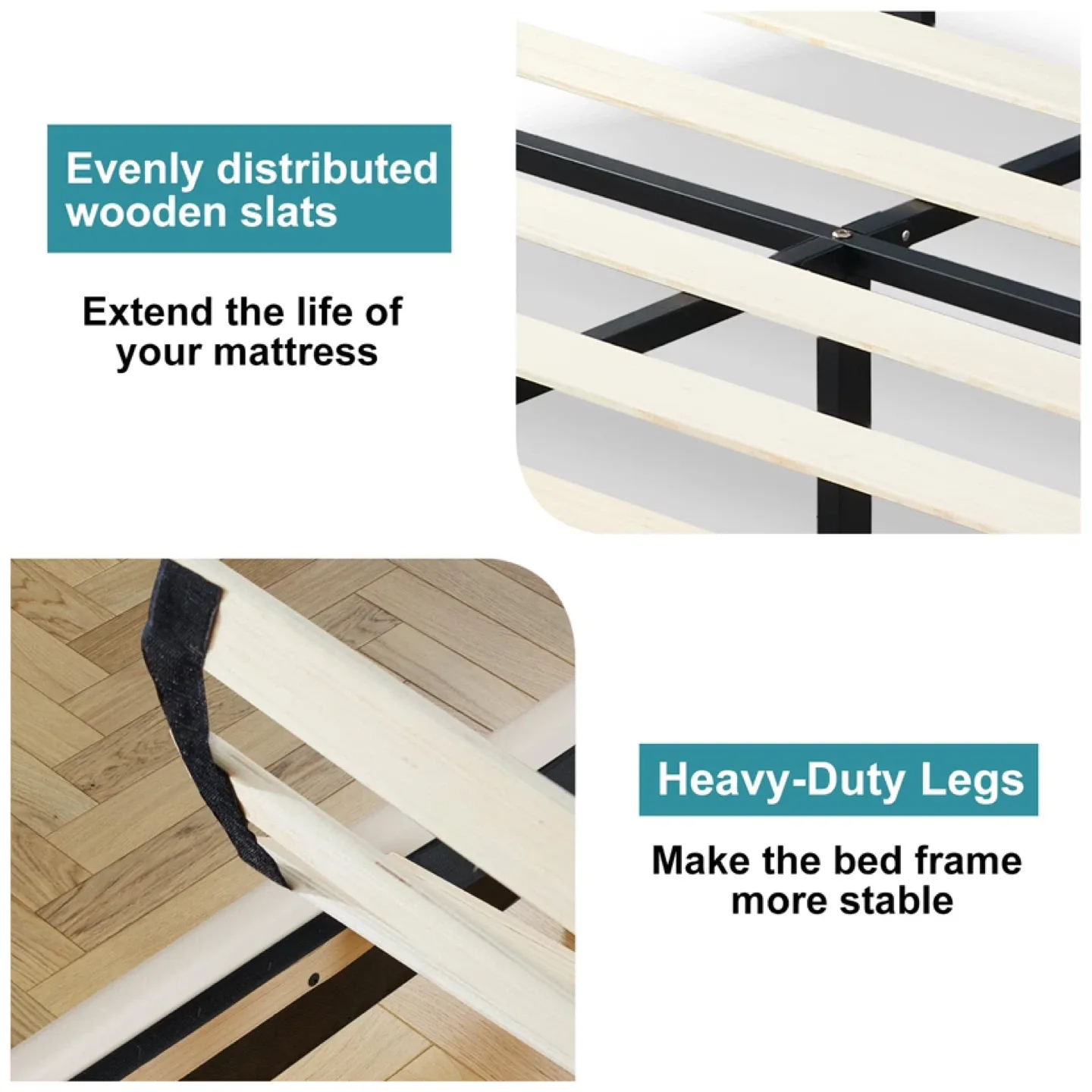 Queen IYEE NATURE Premium Upholstered Platform BedFrame image indicator(6)