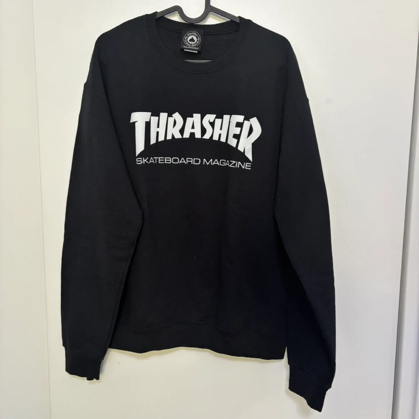 Thrasher Skateboard Magazine Black Crewneck - Size M