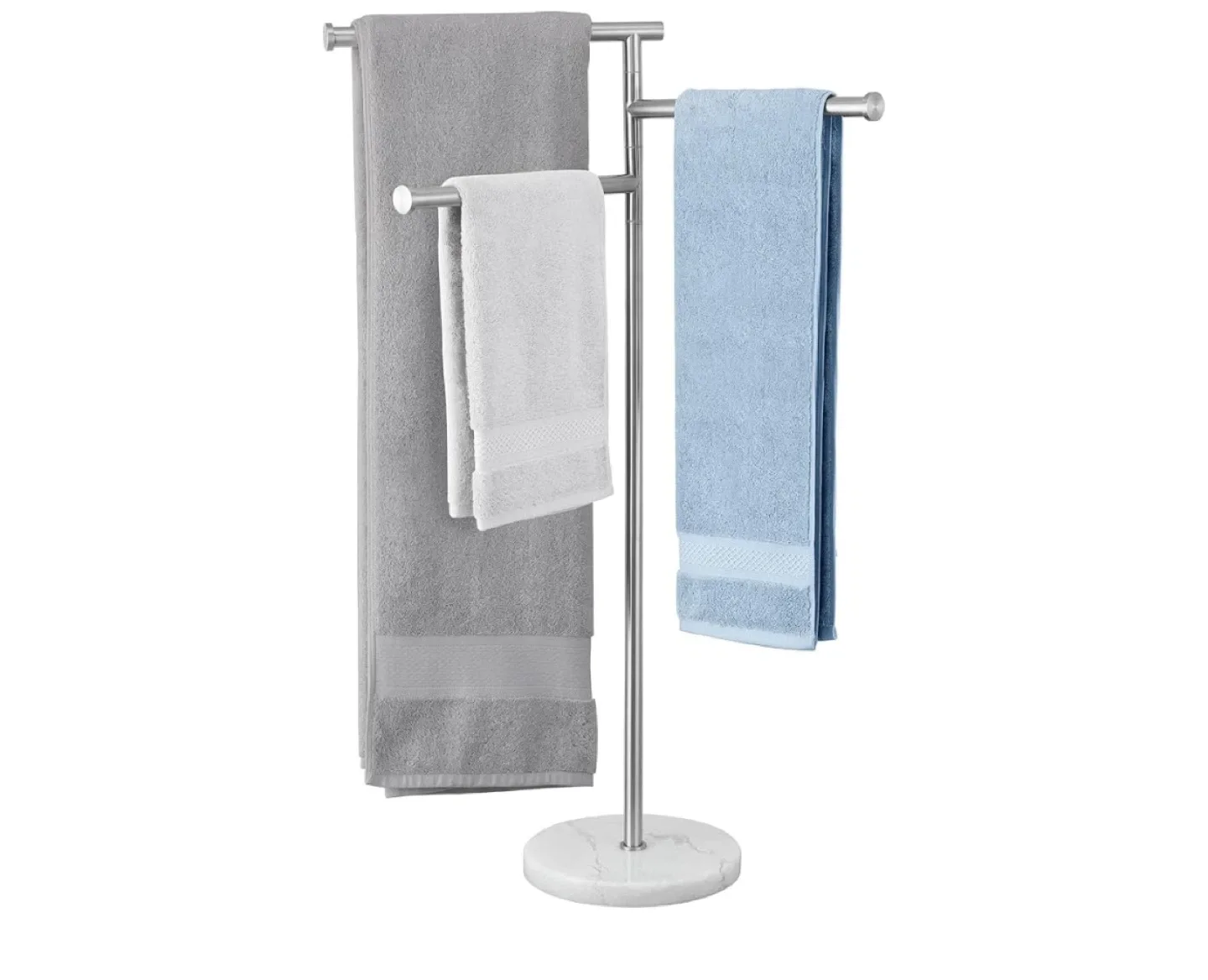 Freestanding Towel Rack with Marble Base