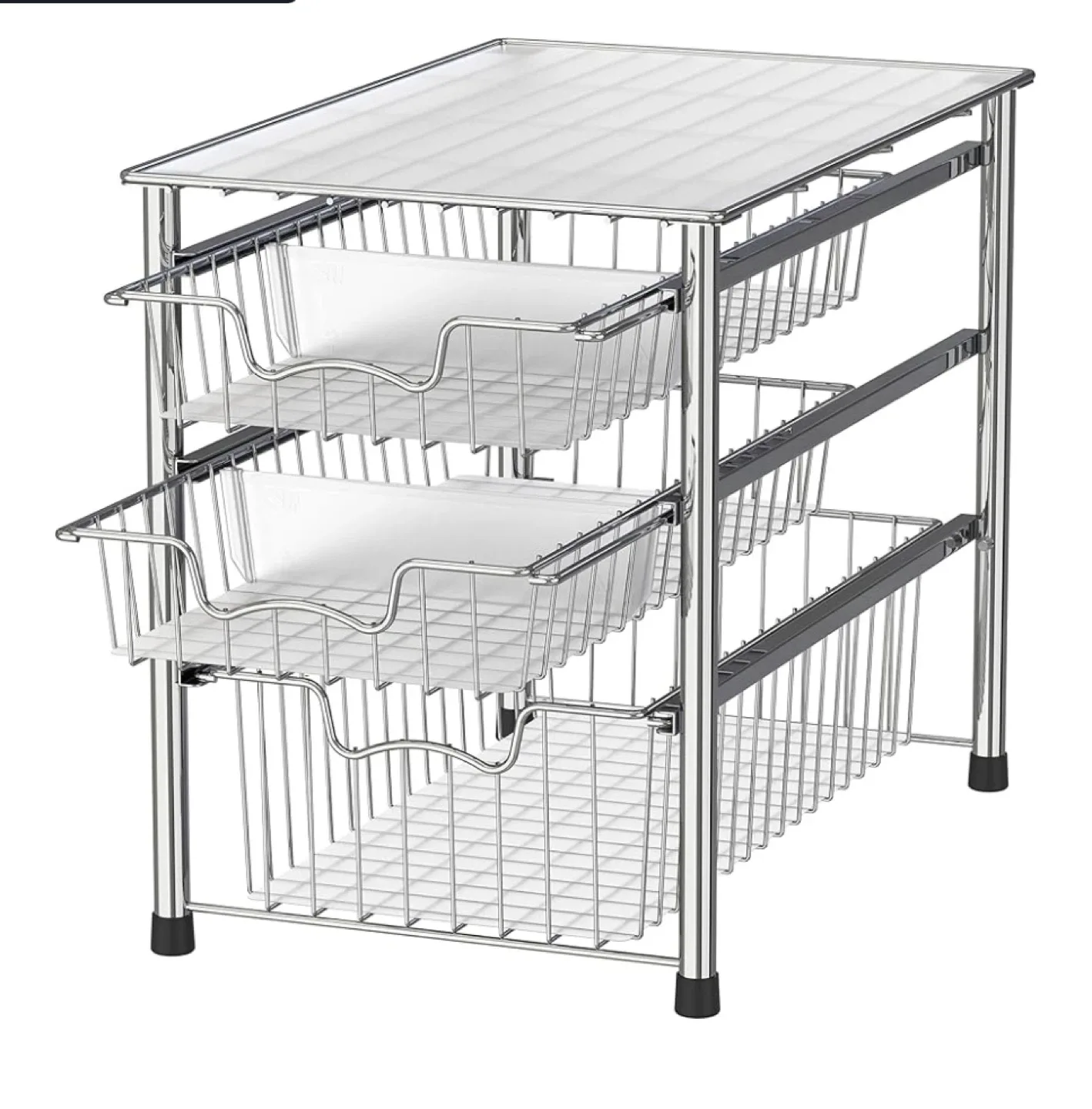 Chrome Under Sink Organizer with Pull Out Baskets