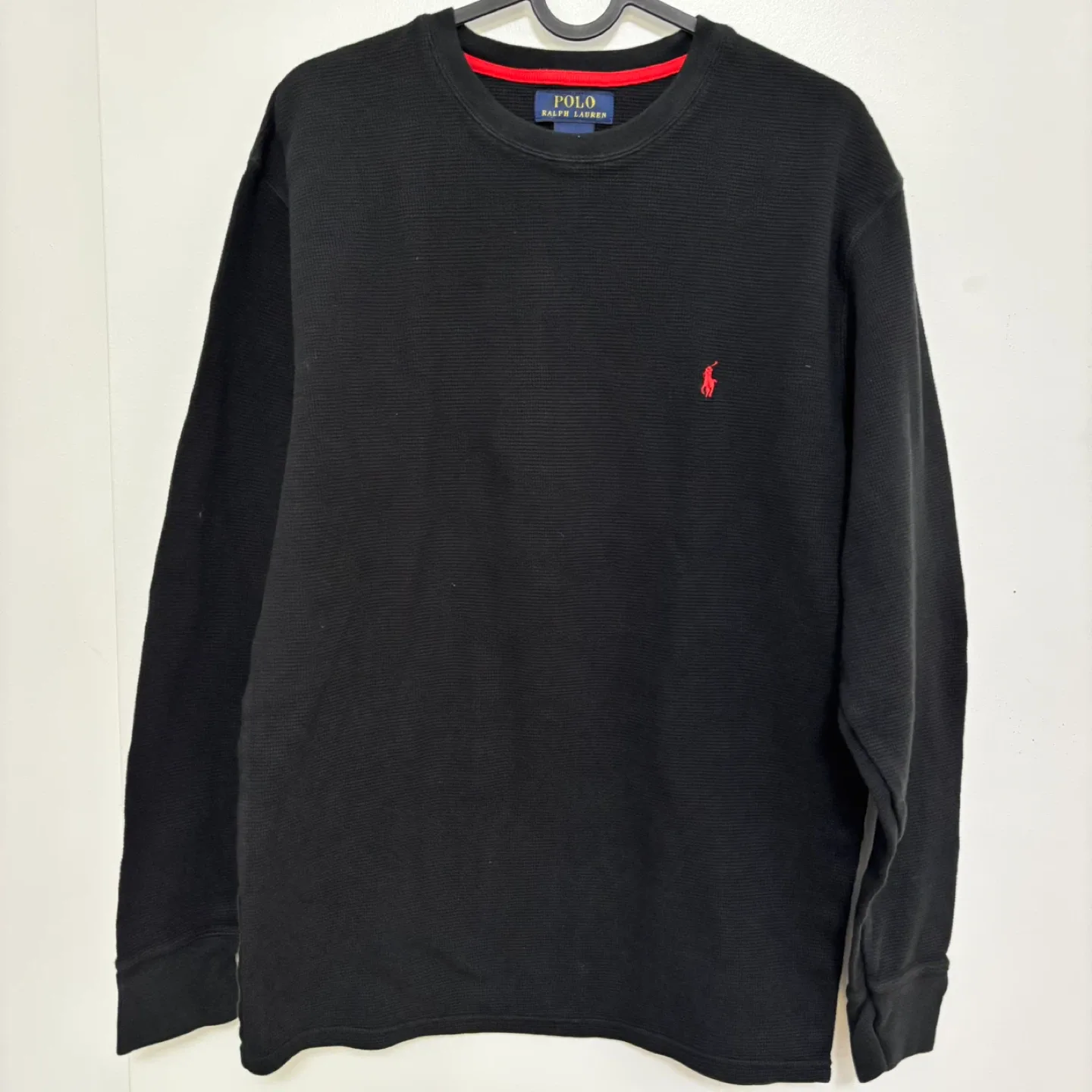 Polo Ralph Lauren Black Waffle Knit - L