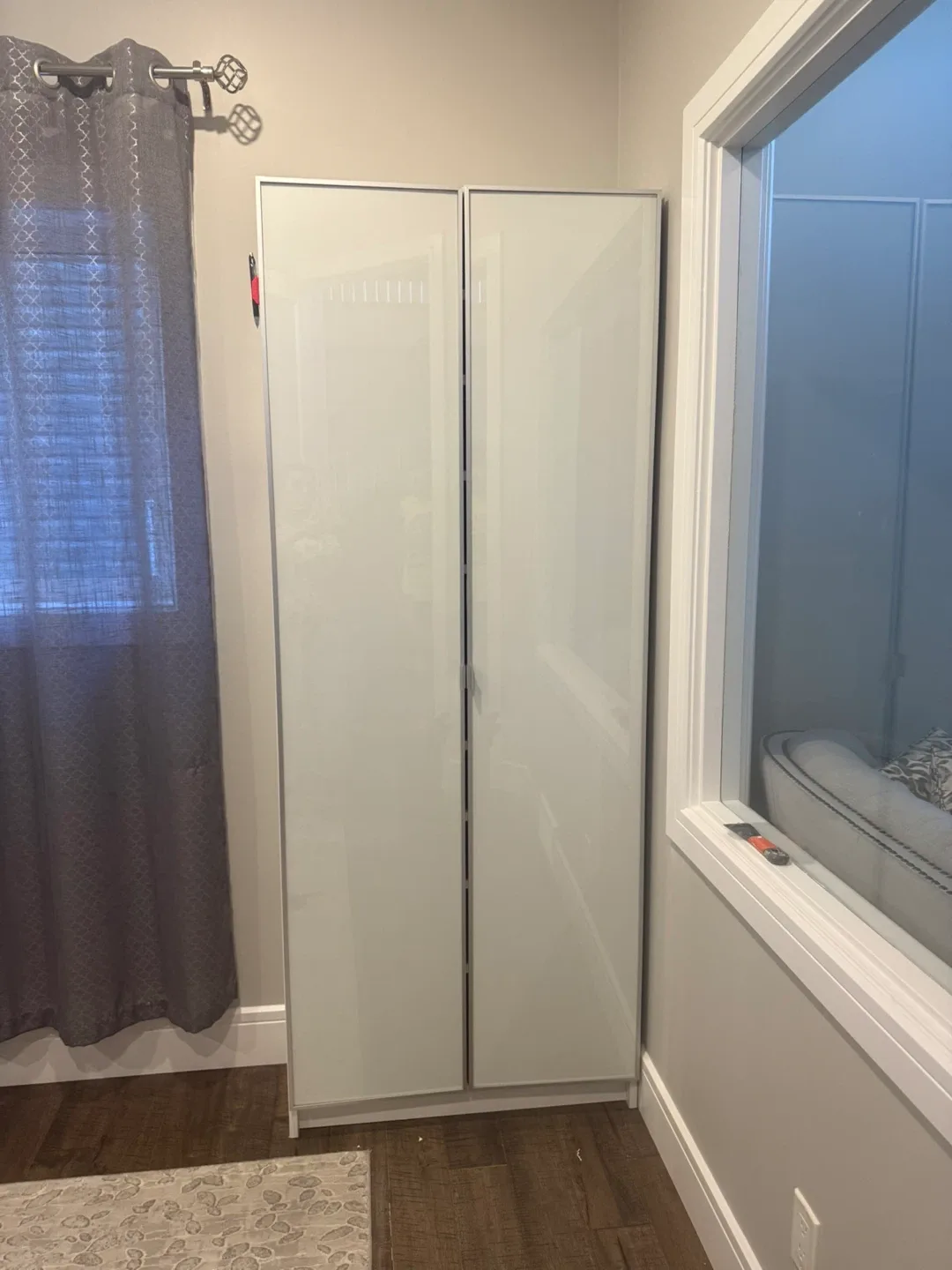 IKEA PAX Wardrobe with White Glass Doors image indicator(2)