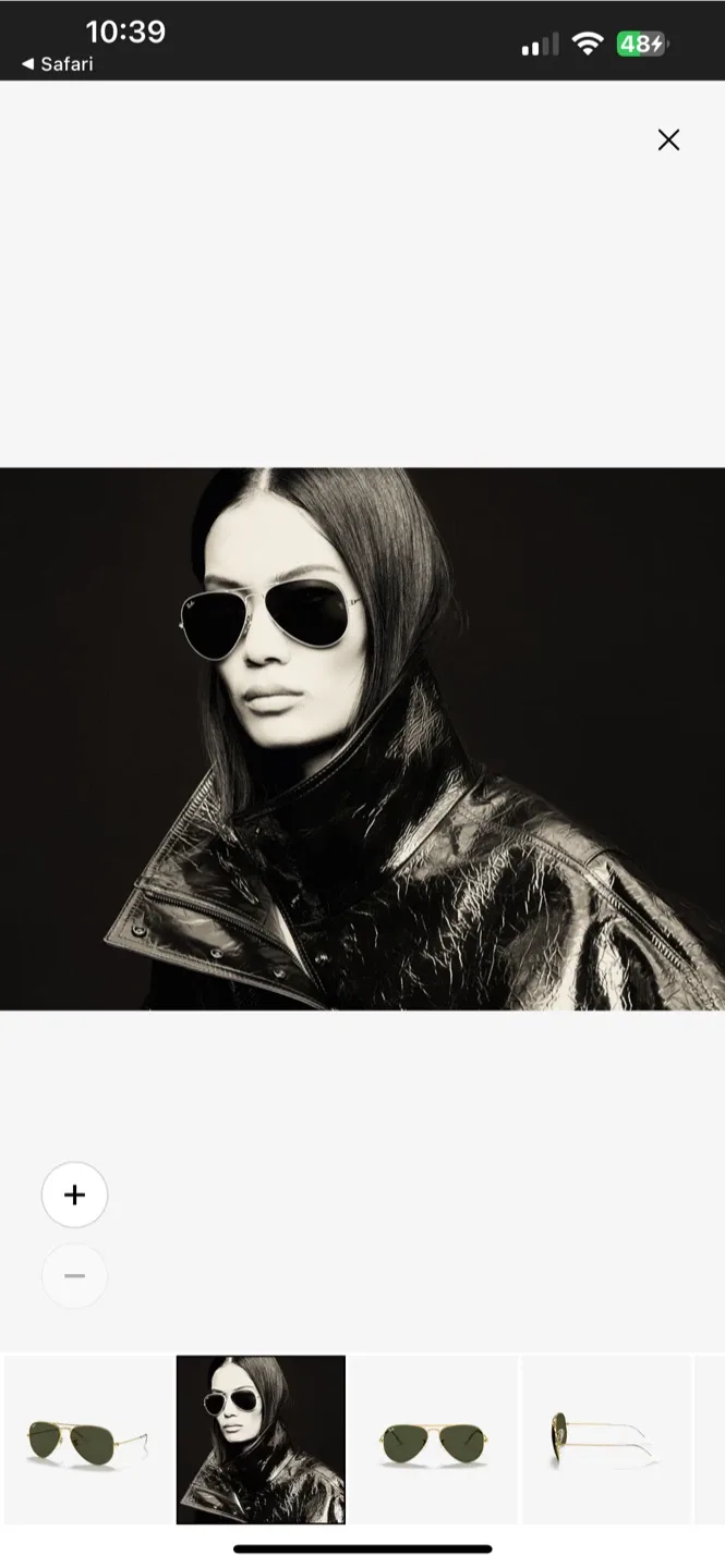 Ray-Ban Aviator Classic Sunglasses - Gold Frame, black Lenses image indicator(2)