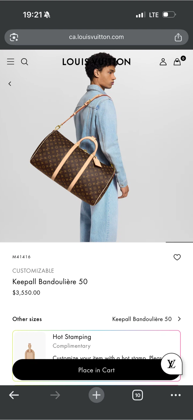 Brand new Louis Vuitton Monogram Canvas Keepall 50