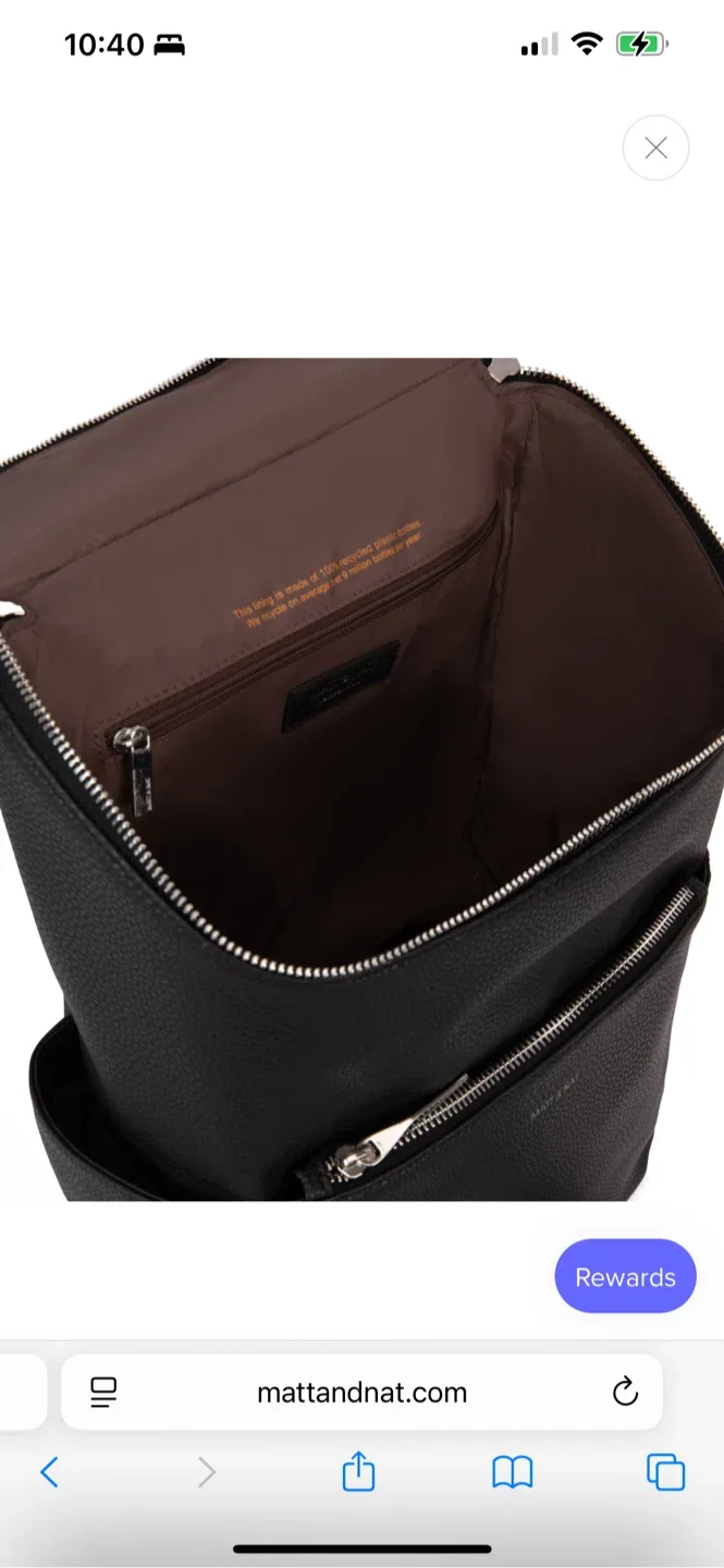 Vegan leather Matt & Nat Black Backpack image indicator(3)