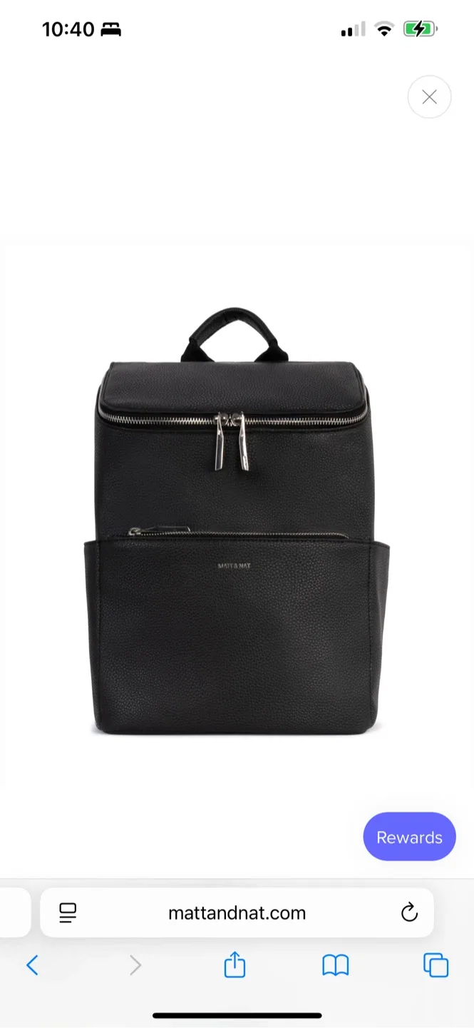 Vegan leather Matt & Nat Black Backpack image indicator(2)