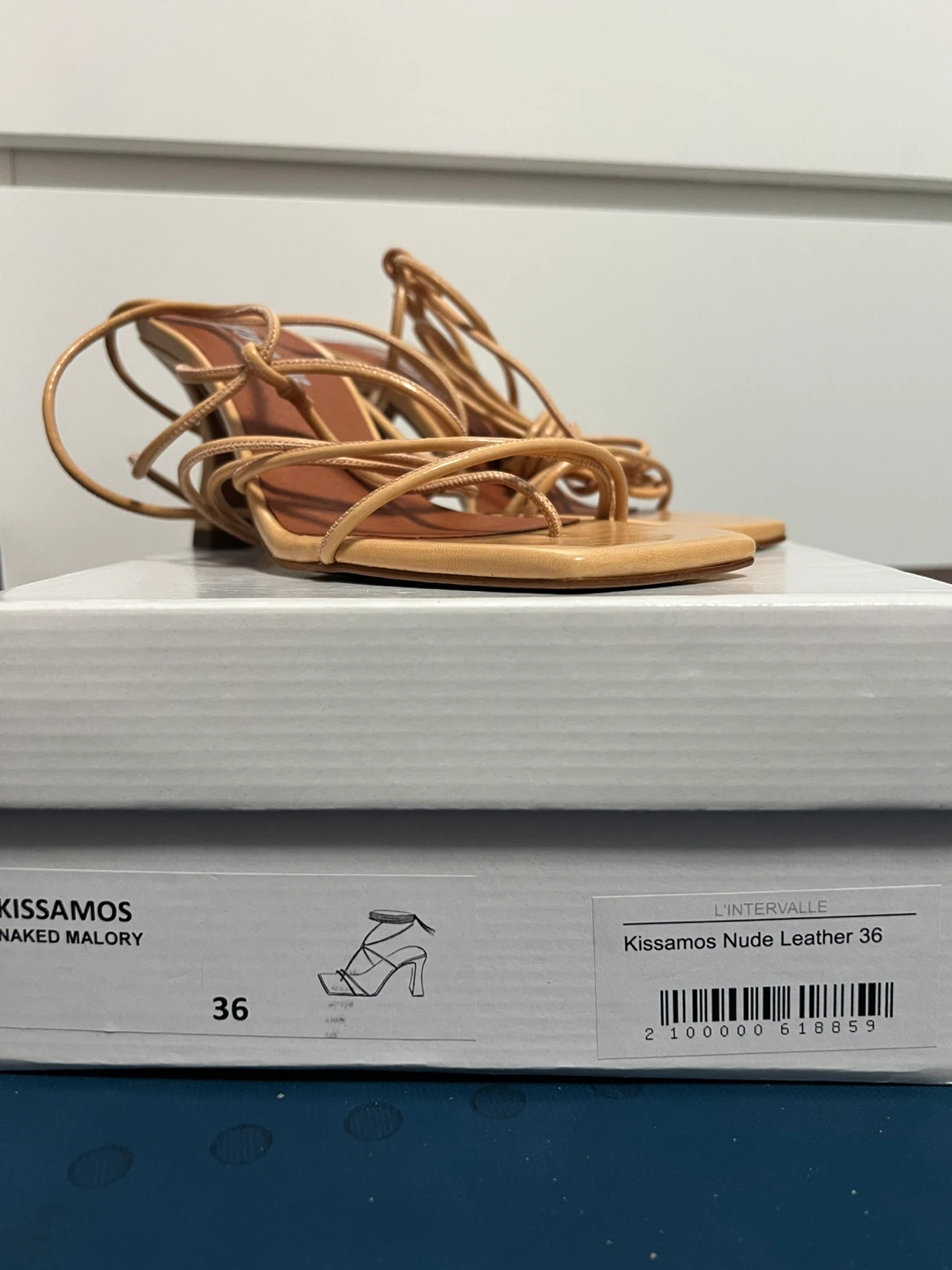 L'intervalle Kissamos Nude Leather Heels - Size 6