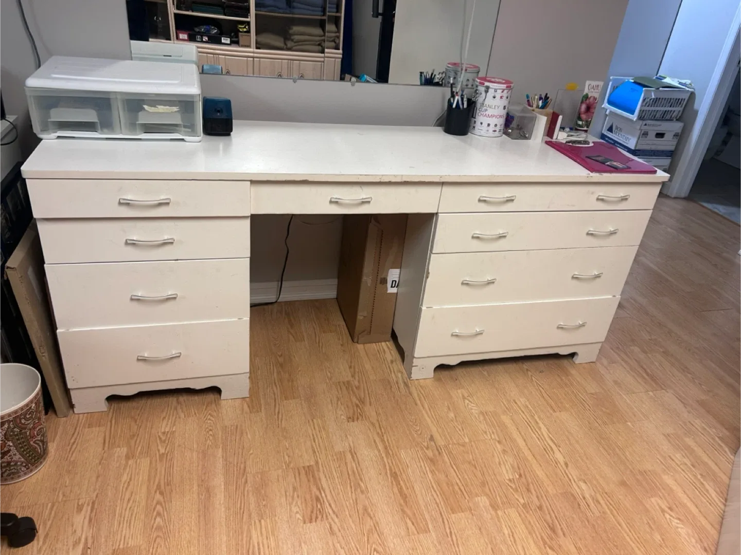 Solid Wood Desk with Drawers