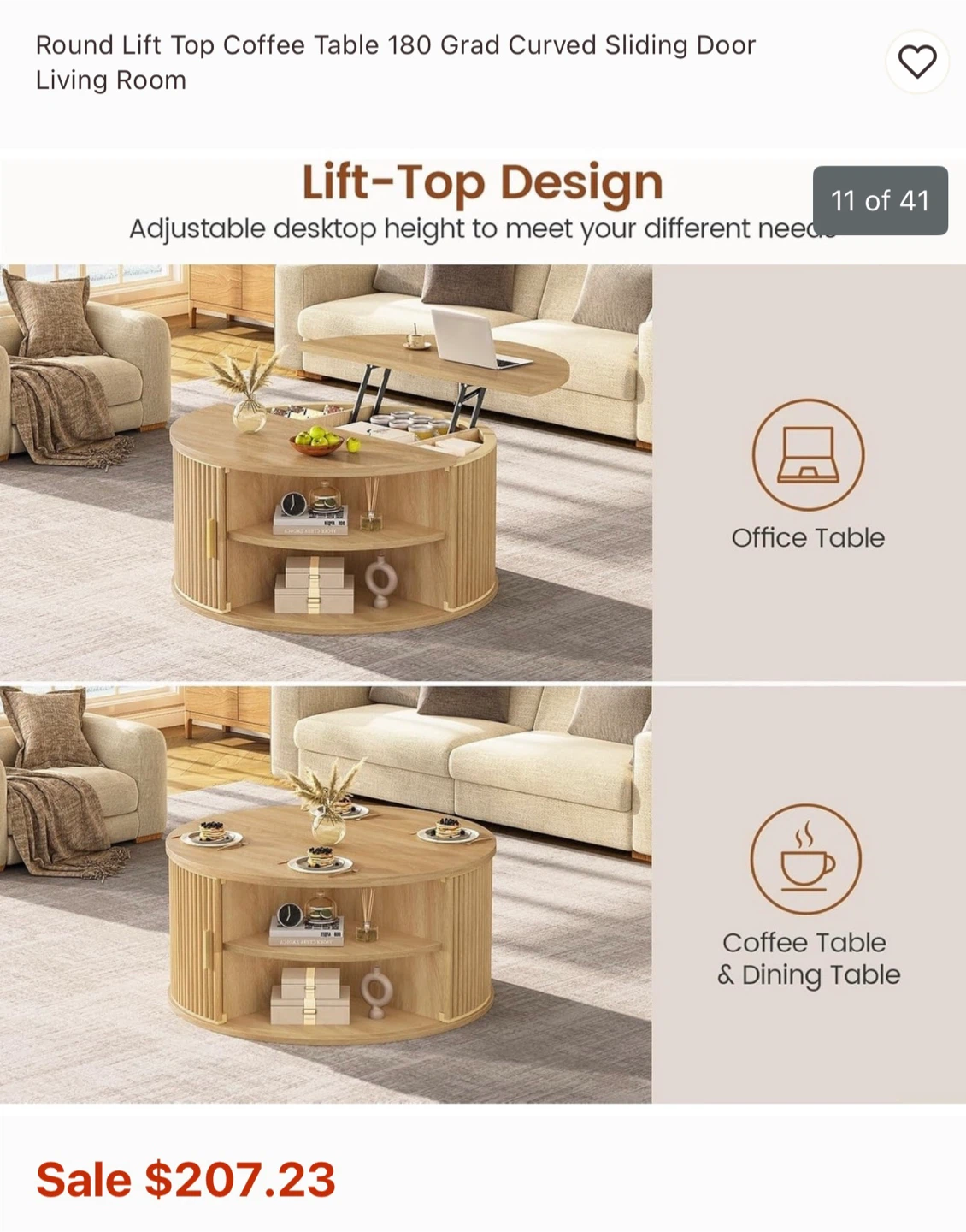 Round Lift Top Coffee Table from Bed Bath and Beyond - photo 5