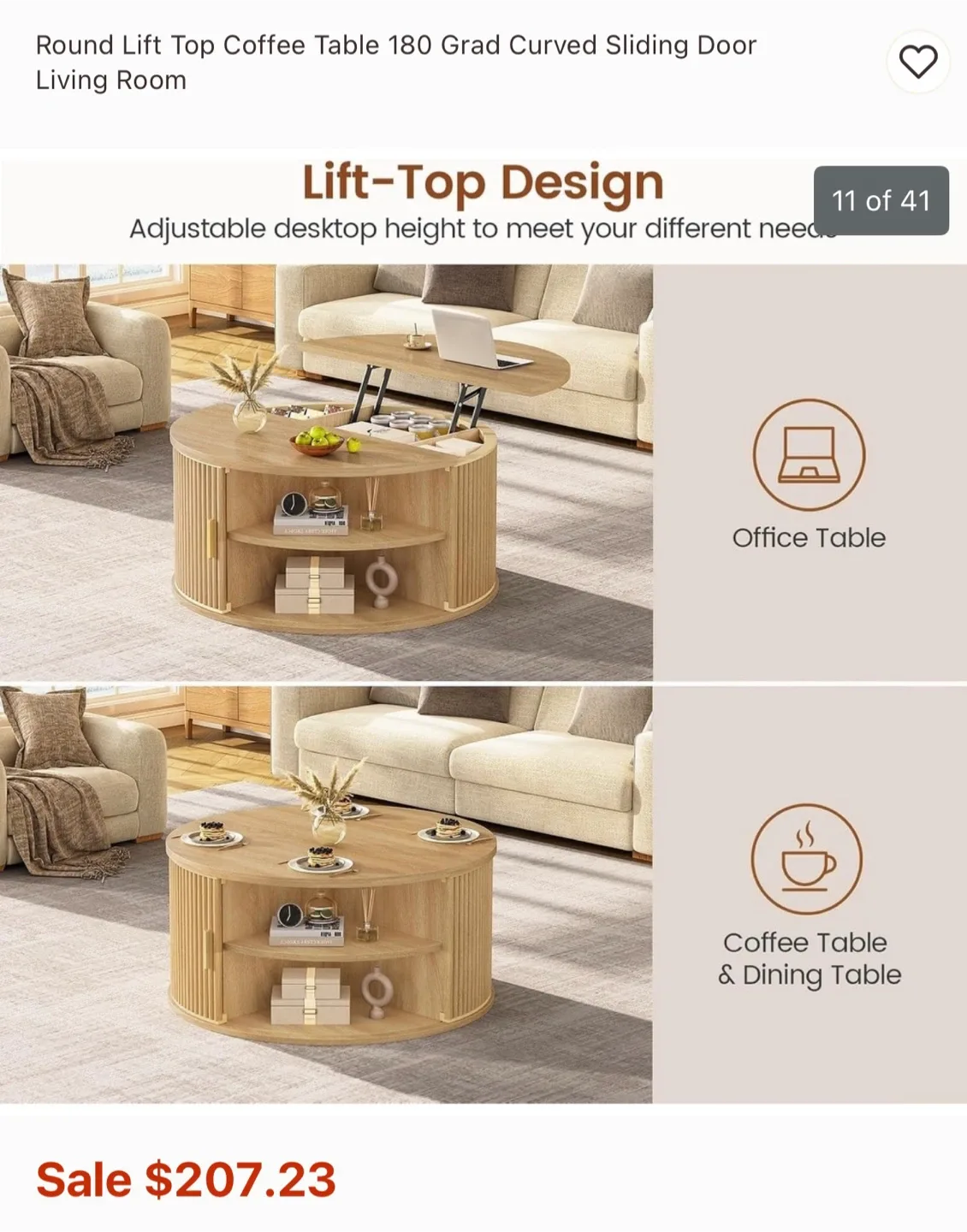 Round Lift Top Coffee Table from Bed Bath and Beyond image indicator(5)