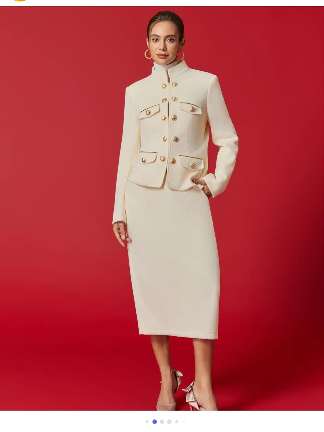 White Skirt Suit Set