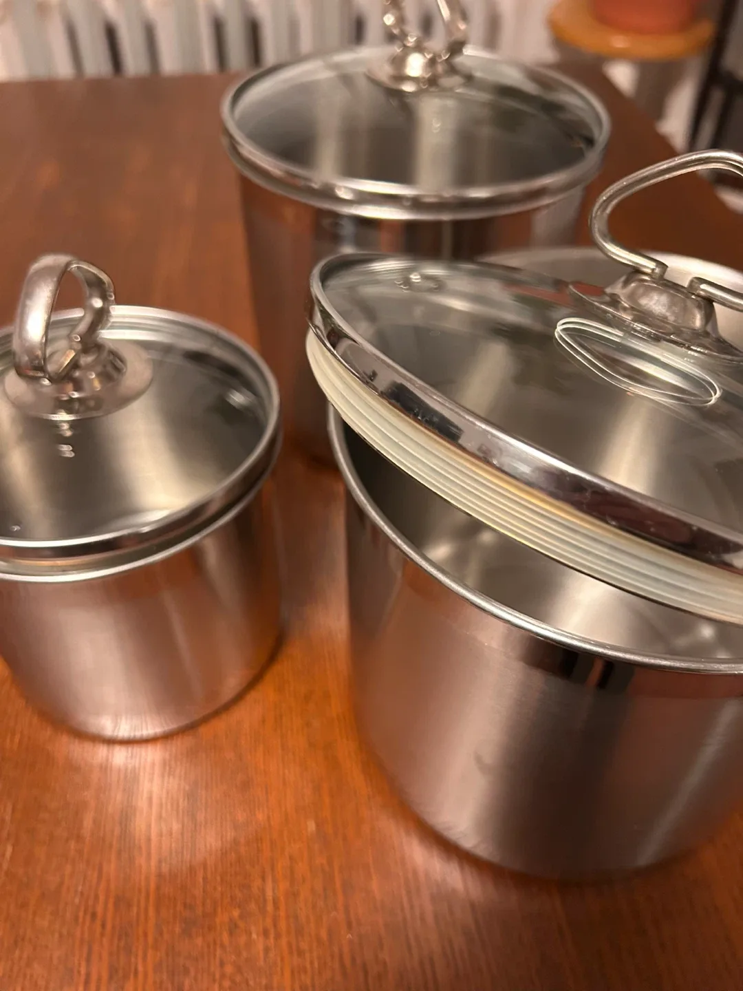 Stainless Steel Pots with Lids - Set of 3 image indicator(3)