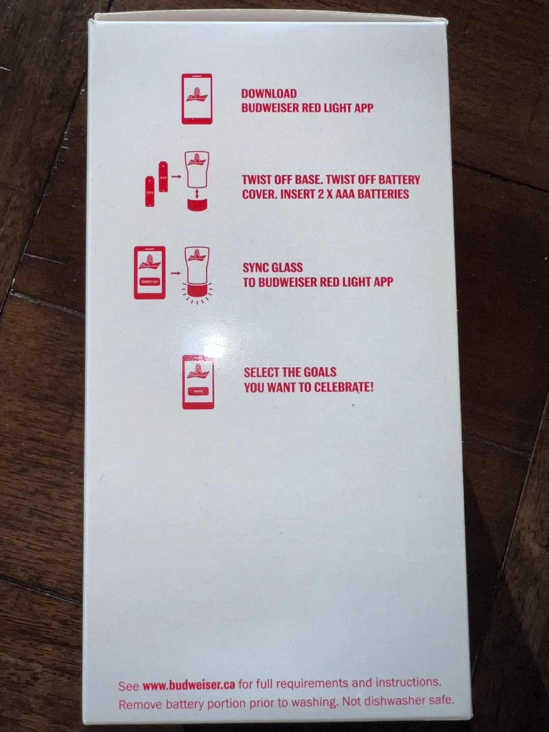 Budweiser Red Light Goal Glass - New in Box! image indicator(2)