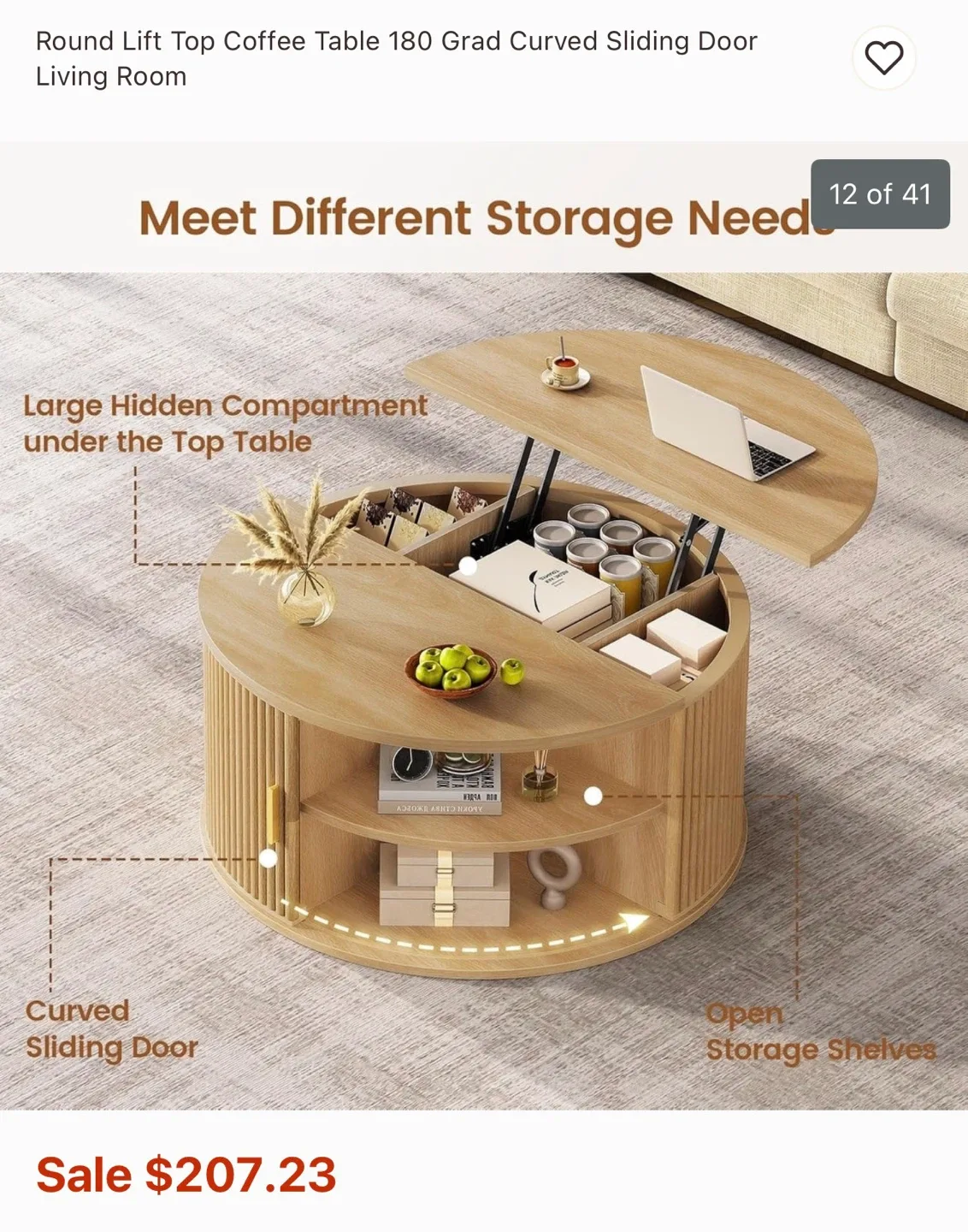 Round Lift Top Coffee Table from Bed Bath and Beyond image indicator(7)