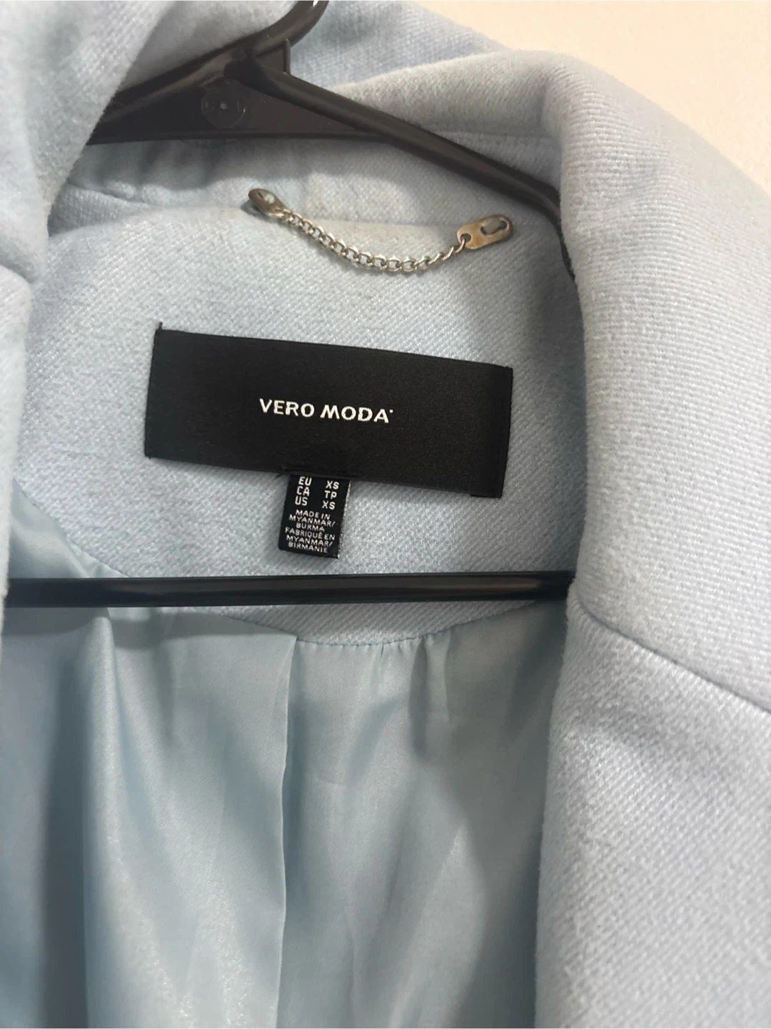 Vero Moda Light Blue Coat - Size XS