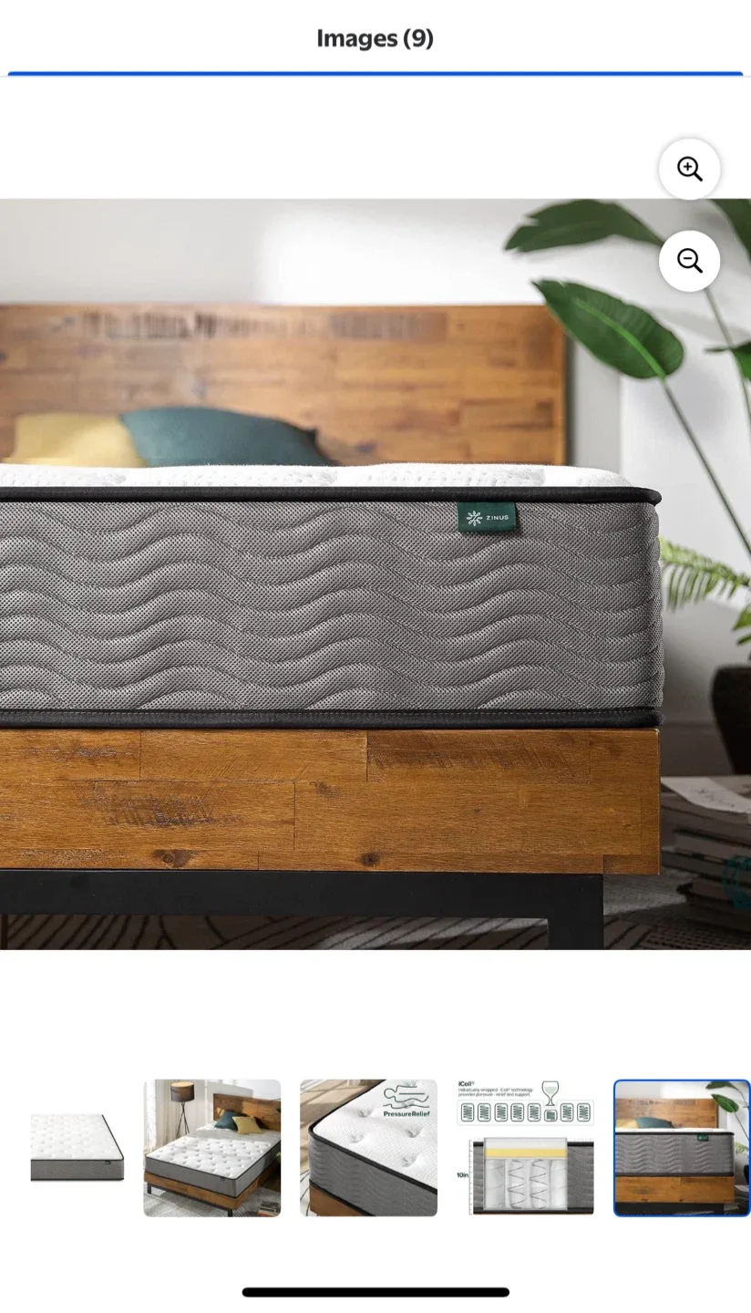 Zinus 10 Inch Hybrid Mattress (King Size) ✨ image indicator(2)