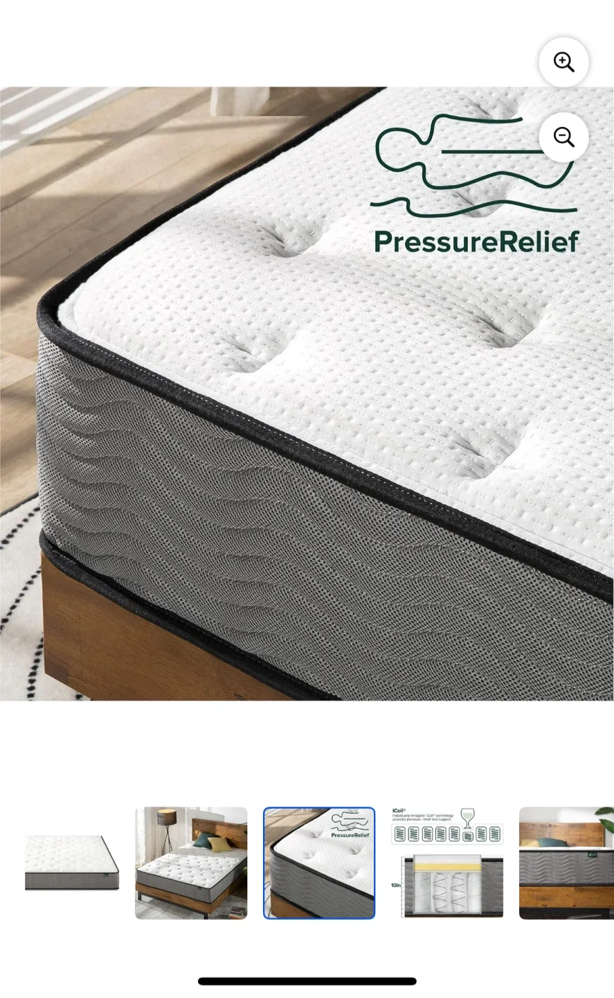 Zinus 10 Inch Hybrid Mattress (King Size) ✨ image indicator(4)