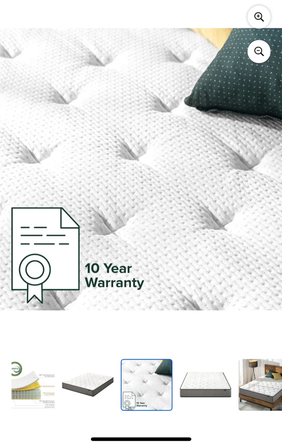 Zinus 10 Inch Hybrid Mattress (King Size) ✨ image indicator(7)