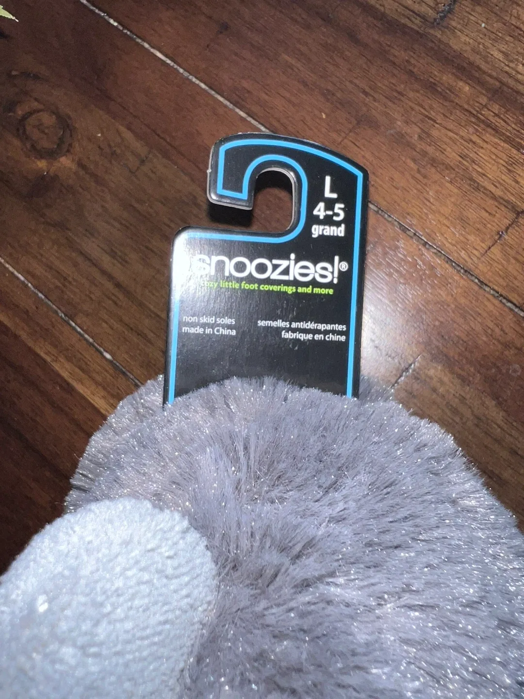 Snoozies! Grey Animal Slippers - Size L (4-5) image indicator(2)