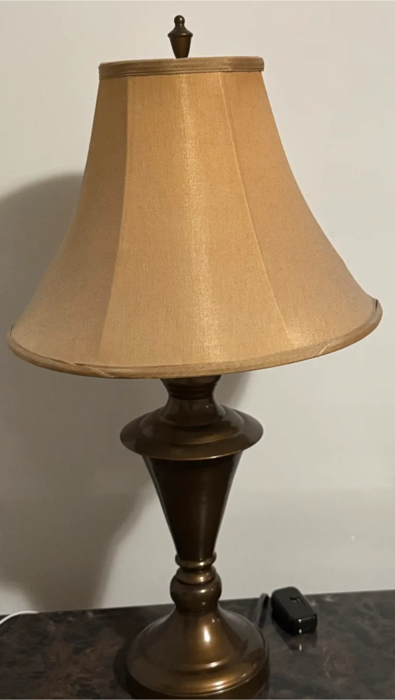 Table Lamp with Beige Shade x2