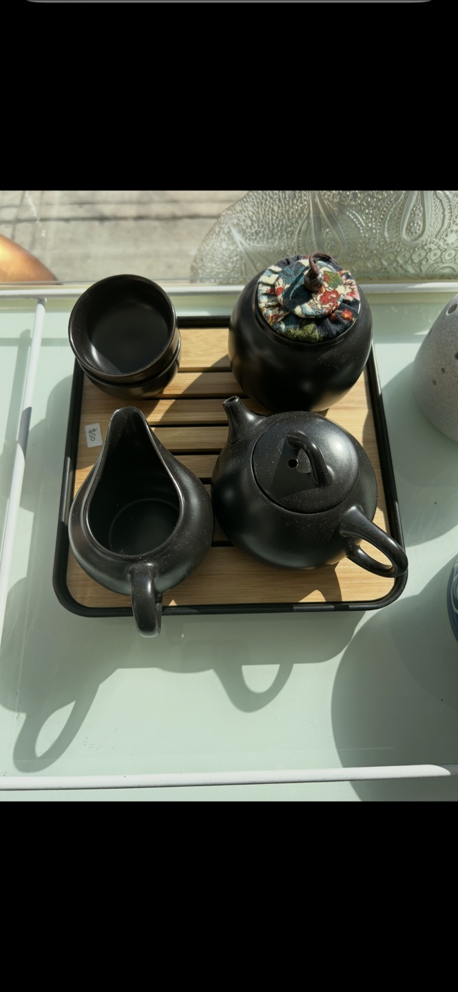 Black Ceramic Tea Set