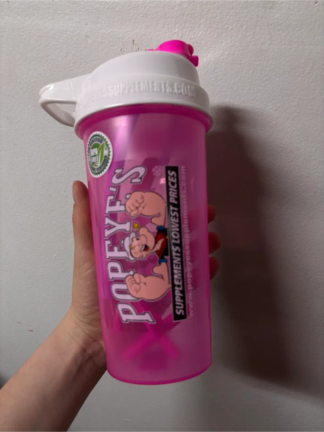 Popeye's Supplements Pink Shaker Bottle