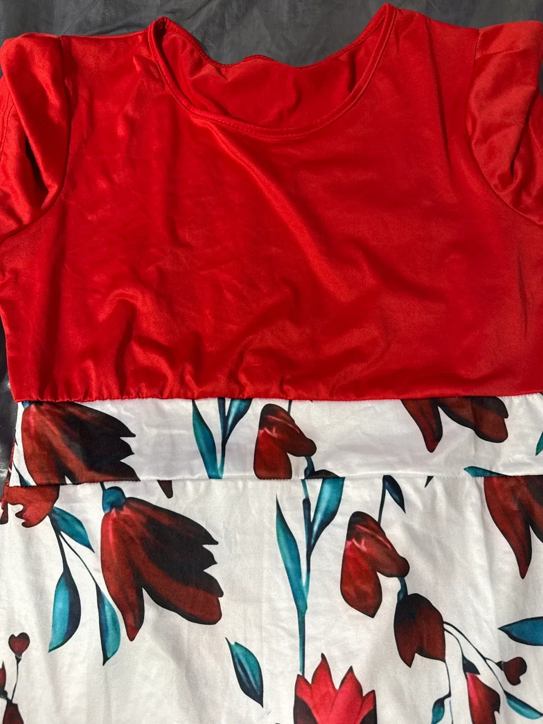 Size L Red & Floral Dress image indicator(4)