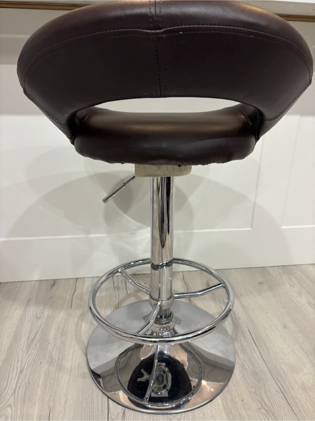 Brown Leather Swivel Bar Stool - photo 2