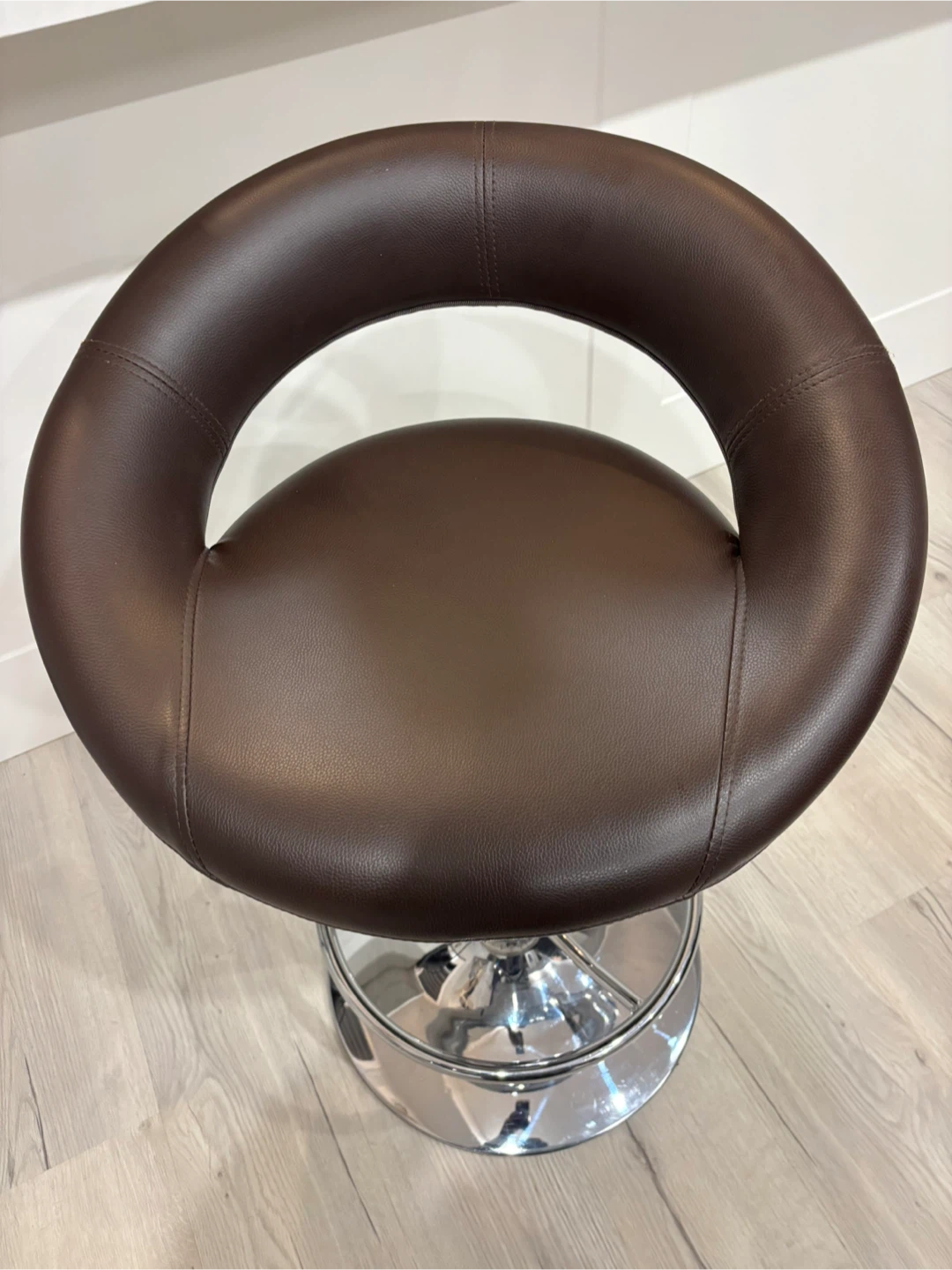 Brown Leather Swivel Bar Stool - photo 4