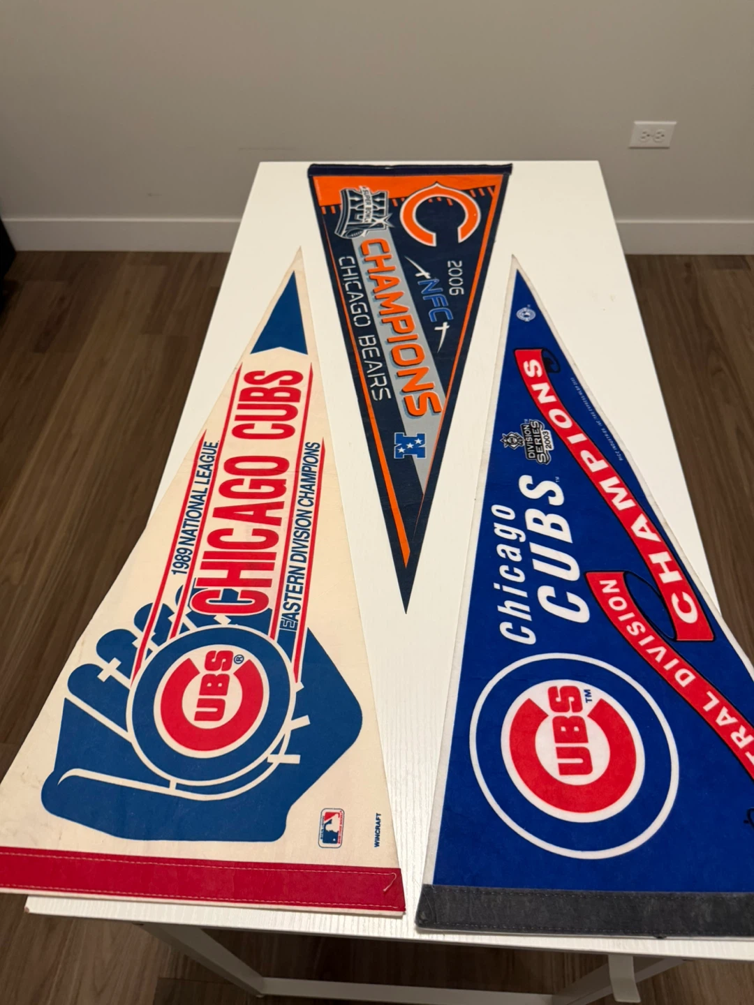 Vintage Chicago Cubs & Bears Pennants