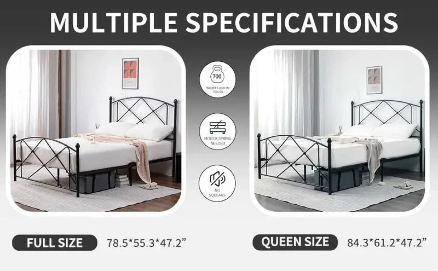 QUEEN Platform Bed Frame, No bed box needed image indicator(6)