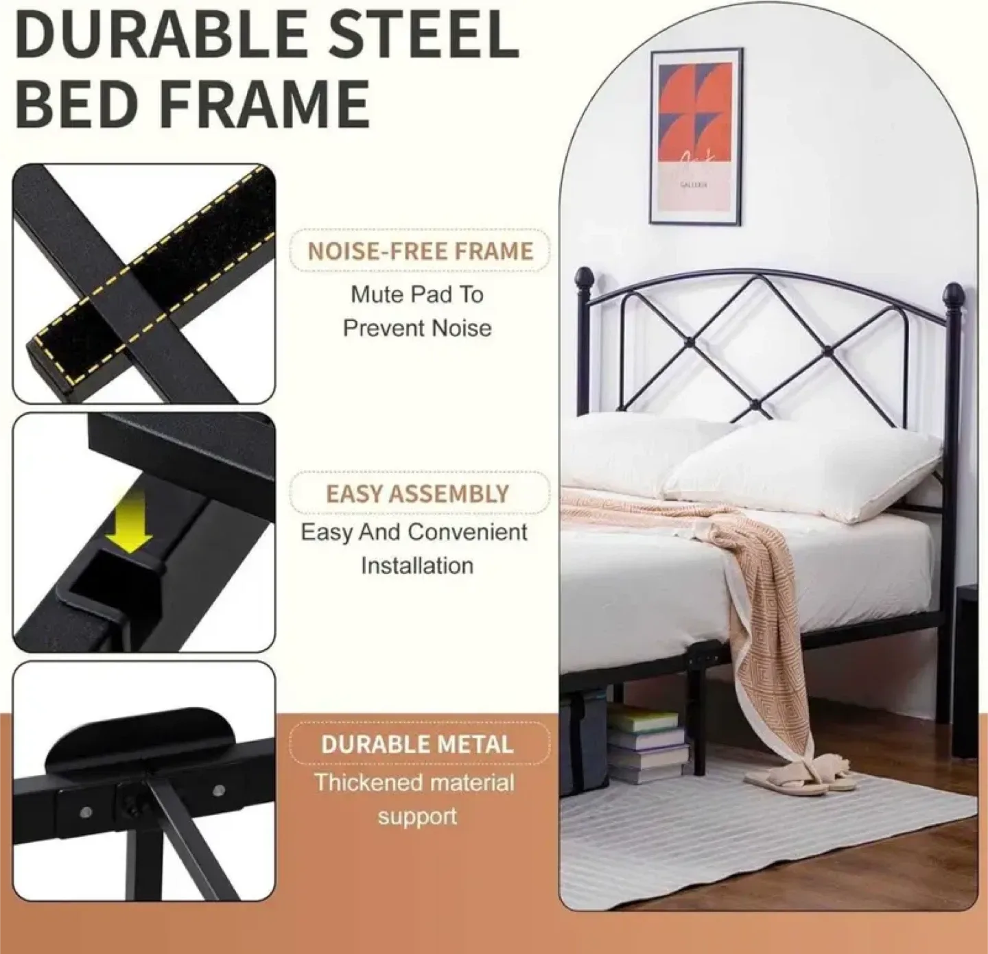 QUEEN Platform Bed Frame, No bed box needed image indicator(4)